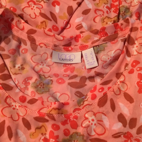 Ruffle Mesh Tunic Orange Sz L - Picture 3 of 6